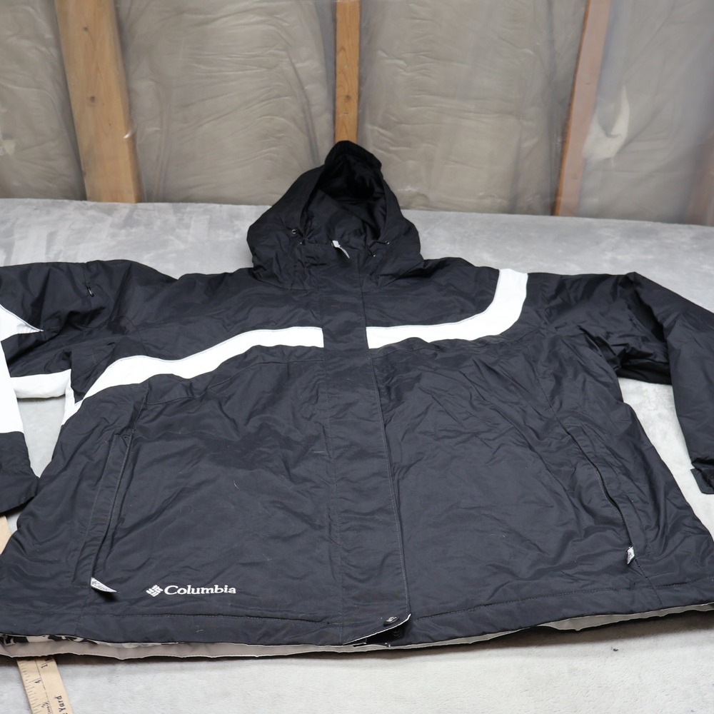 Columbia Jacket Womens‎ 2X Black Hooded Waterproof Insulated Ski Snow Wind Rain
